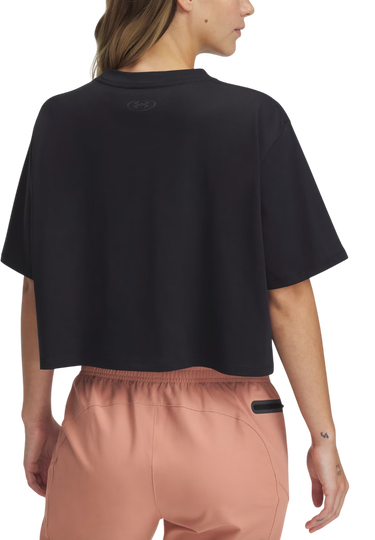 Съкратен топ Under Armour Rival Short Sleeve Crop T-Shirt Черно | 1389721-001, 1