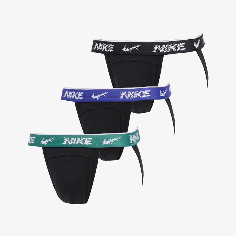 Боксерки Nike DRI-FIT Everyday Cotton Stretch Jock Strap 3-Pack Черно | 0000KE1013-EYC