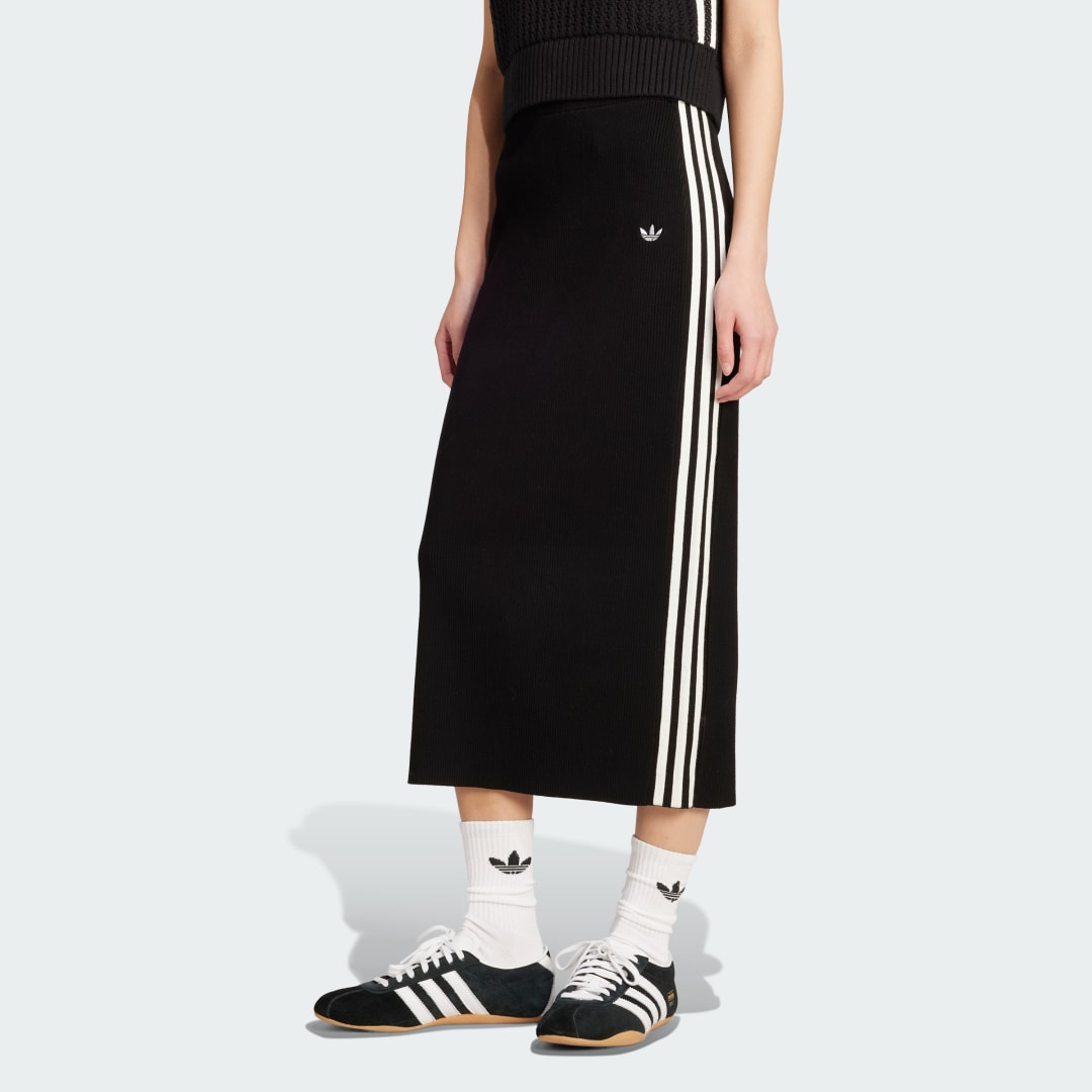 Пола adidas Performance Adicolor 3-Stripes Knit Skirt Черно | JW2661, 0