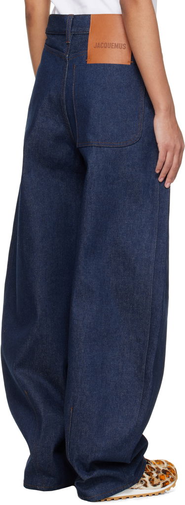 Панталони и дънки Jacquemus Blue Les Sculptures 'Le de-Nîmes Ovalo' Jeans Тъмно синьо | 24E241DE041-1513, 2