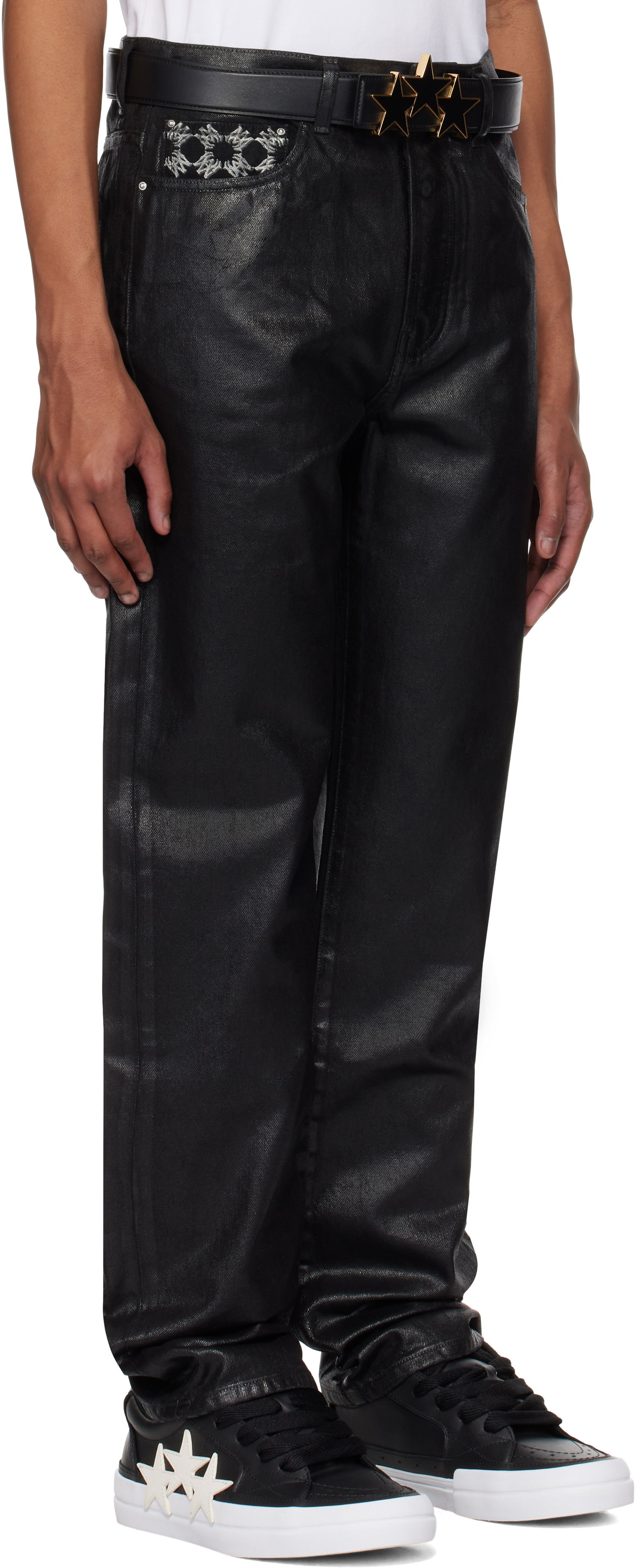 Дънки AMIRI AMIRI MA Quad Straight Waxed Jeans Черно | AMDNGH1059, 1