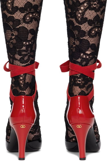 Кецове и обувки Valentino Valentino Garavani Foliefoliage Lace Heels Червено | 6W0S0LT5UTM, 1