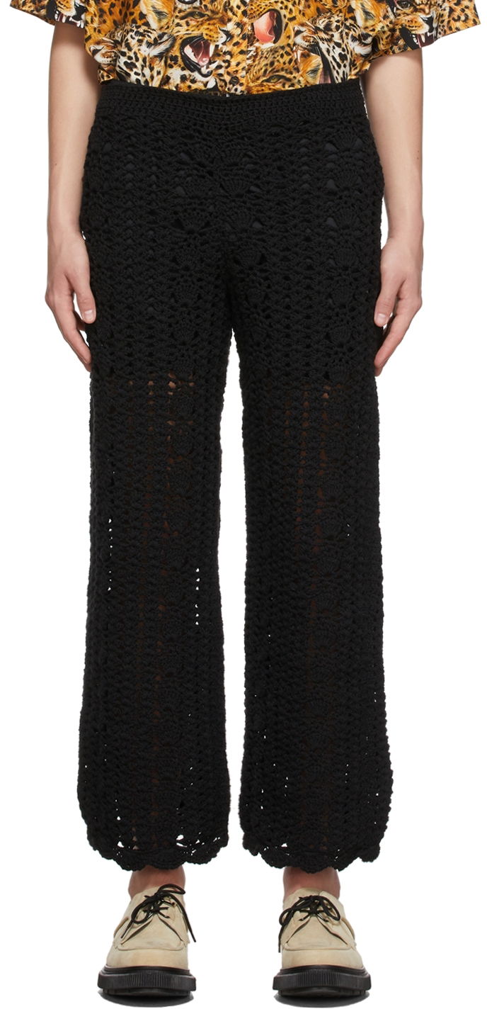 Панталони Soulland Knitted Wide Leg Trousers Черно | 21120-1162