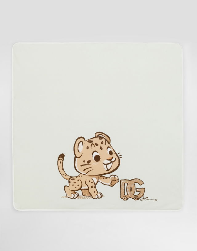 Dolce & Gabbana Interlock Leopard Print Baby Blanket