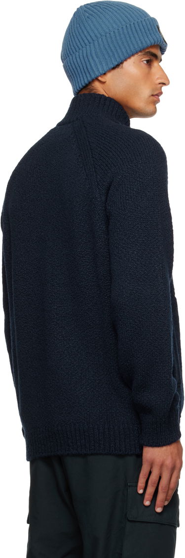 Пуловер Stone Island Stone Island Wool Zip Cardigan Тъмно синьо | K2S15 5100051 S00N1, 2
