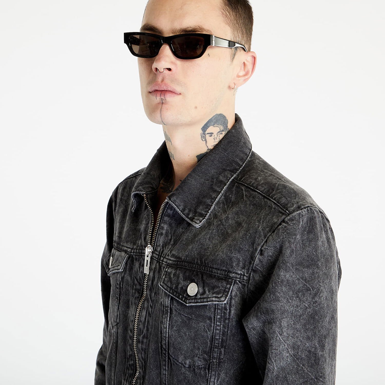 Яке Han Kjøbenhavn Zip Denim Jacket Washed Сиво | M-132523, 1