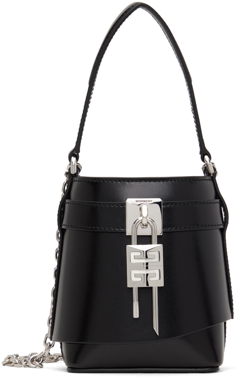 Чанта през рамо Givenchy Micro Shark Lock Bucket Bag Черно | BB60N3B00D001