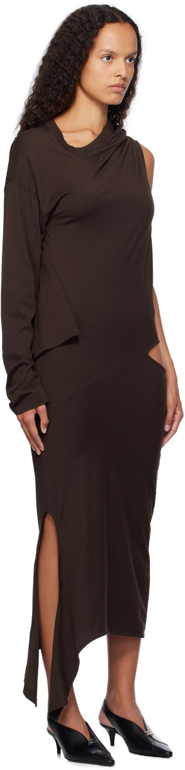 Pокля Courrèges Off Shoulder Midi Dress Кафяво | 424JRO486JS0175, 4