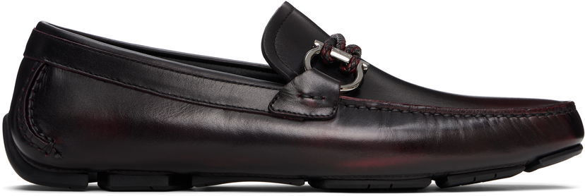 Кецове и обувки FERRAGAMO Salvatore Ferragamo Gancini Ornament Driver Loafers Бургунди | 778845