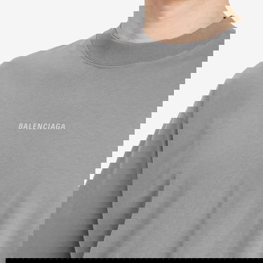 Тениска Balenciaga BB Back Reflective Medium Fit T-Shirt, Size Large Сиво | 764235-TQVN1-1675, 5