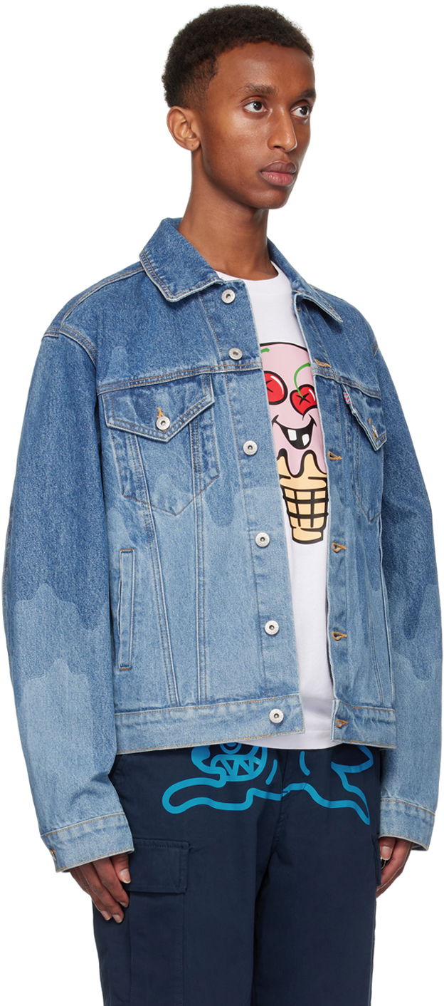 Яке BBC IceCream ICECREAM Lazer Drip Trucker Denim Jacket Синьо | IC24369, 1