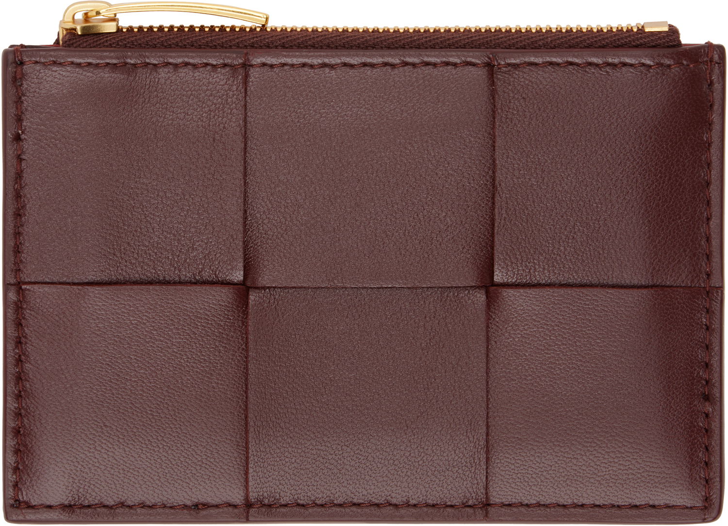 Портфейл Bottega Veneta Intrecciato Leather Card Holder Бургунди | 765460 VCQCB, 0