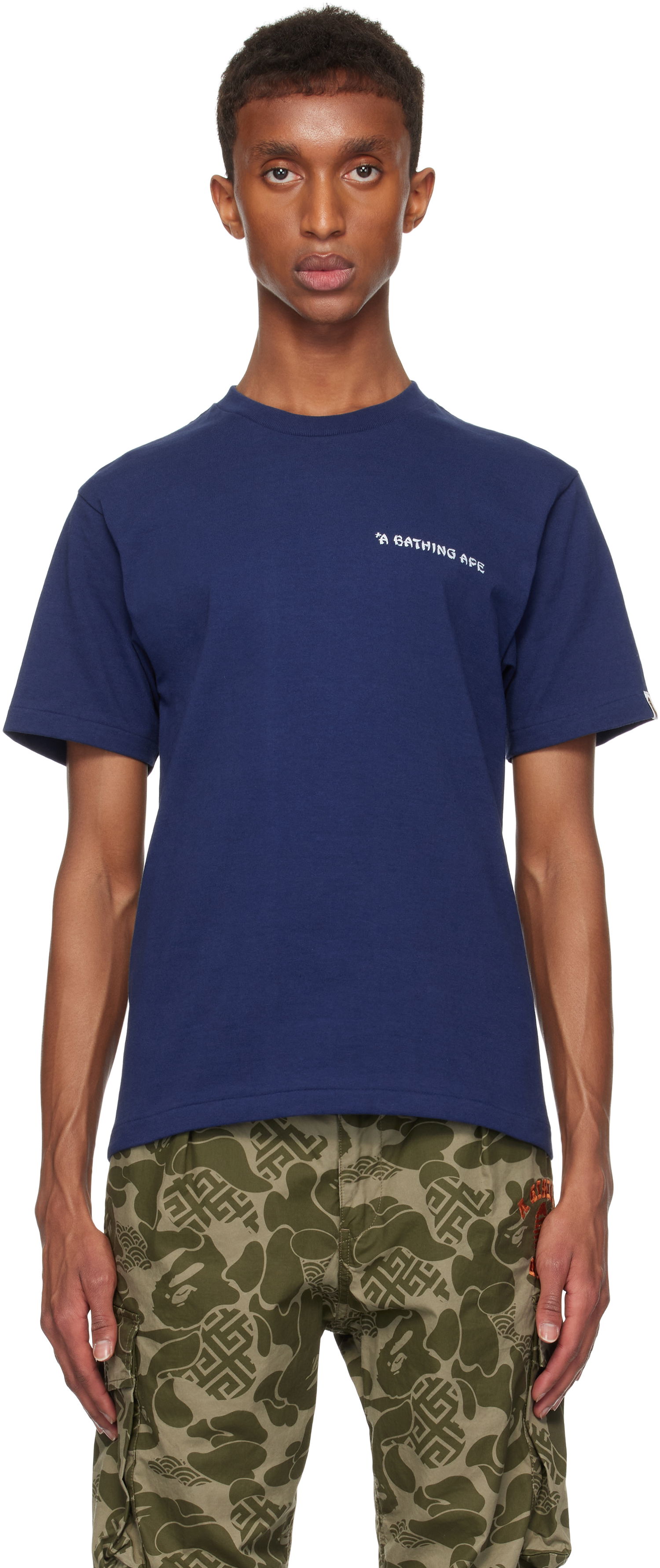 Тениска BAPE Japanese Tattoo Logo T-shirt Тъмно синьо | 001TEK801030M, 0