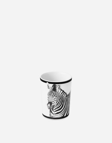 Домашен декор Dolce & Gabbana Porcelain Water Glass With Zebra Print Бяло | TCB031TCA47UZ004, 1