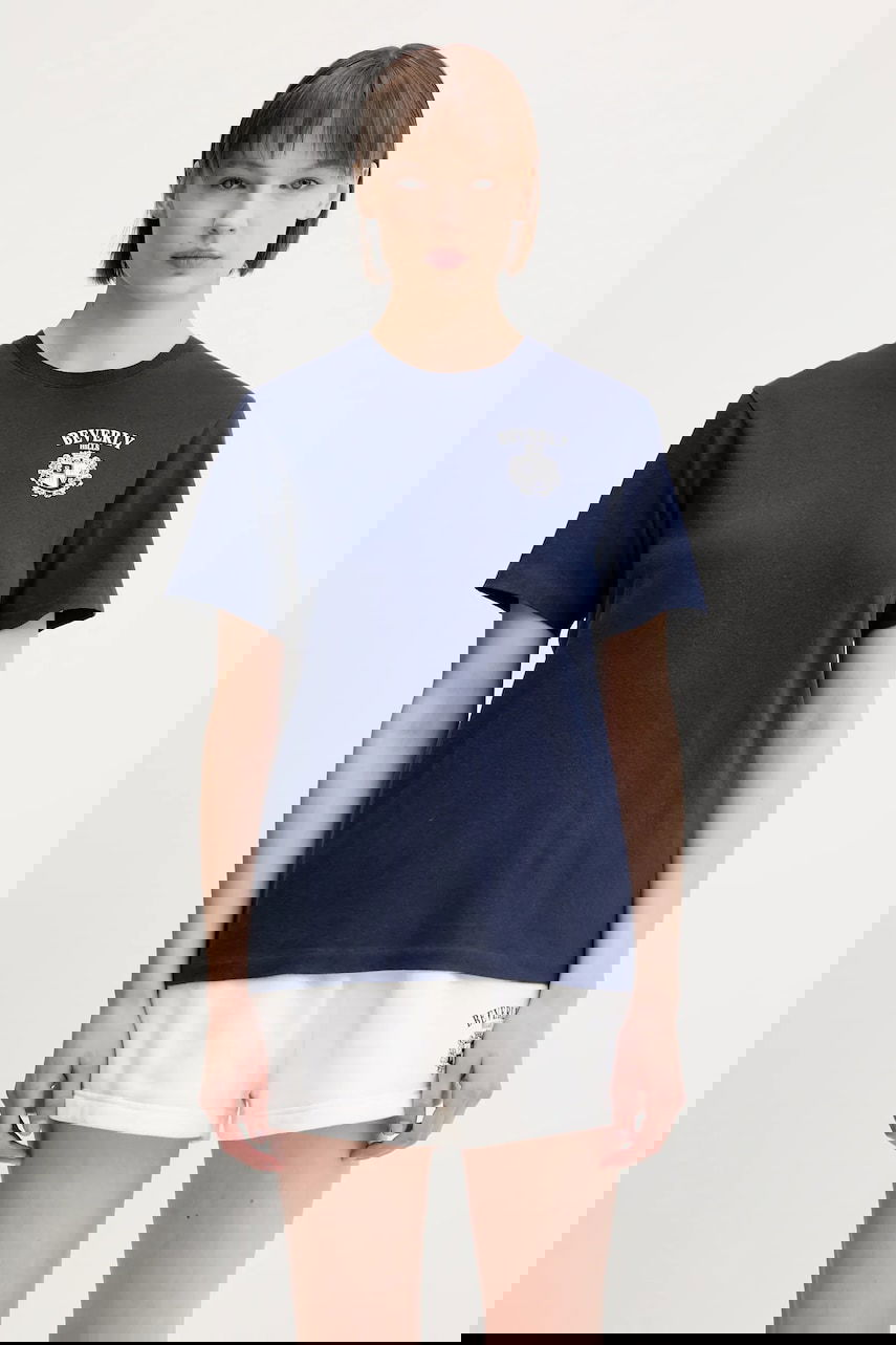 Тениска Sporty & Rich Sporty & Rich Bh Crest Soft T-Shirt Тъмно синьо | TO089626256BL106, 1