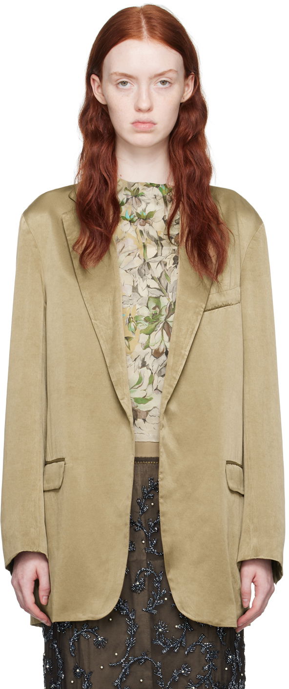 Яке Dries Van Noten Dries Van Noten Open Blazer Зелено | 232-010401-7286, 0