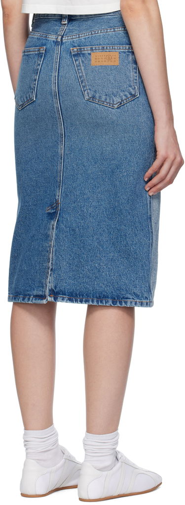 Пола Maison Margiela MM6 Maison Margiela Faded Denim Midi Skirt Синьо | S52ME0024 M30018, 2