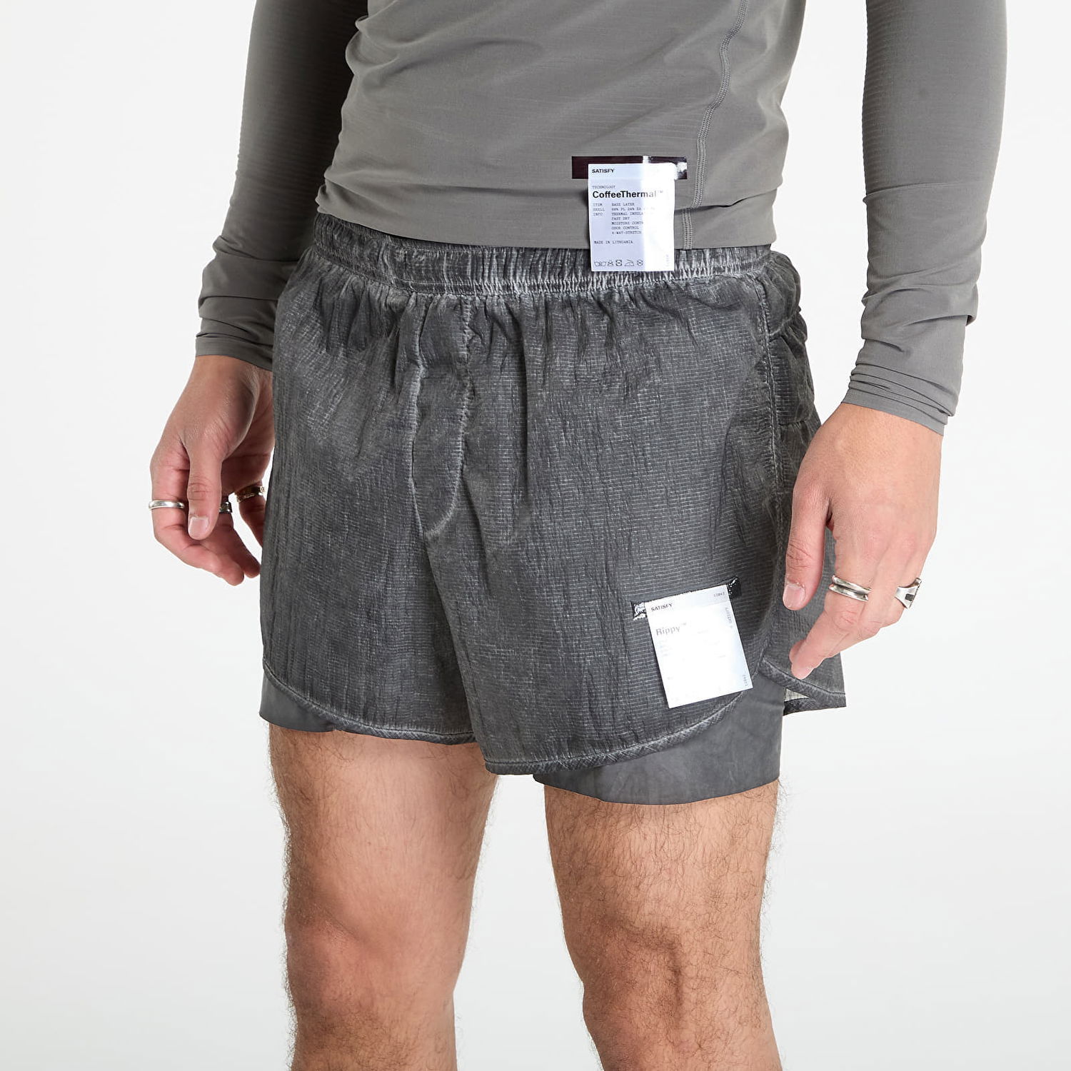 Къси панталони Satisfy Satisfy Rippy 3" Trail Shorts Сиво | 12042-00A00, 1