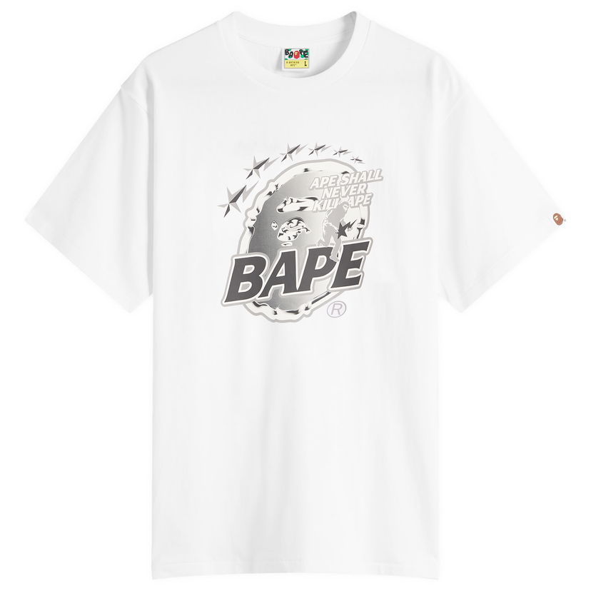 Тениска BAPE A Bathing Ape Metal Ape Head T-Shirt Бяло | 001TEL801340M-WHT