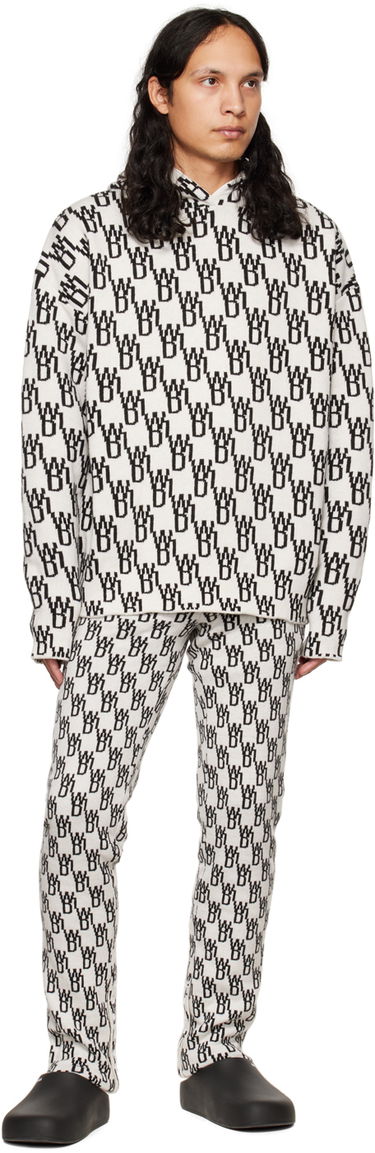 Пуловер We11done We11done Graphic Print Hoodie Бяло | WD-KT3-22-628-U-IV, 3