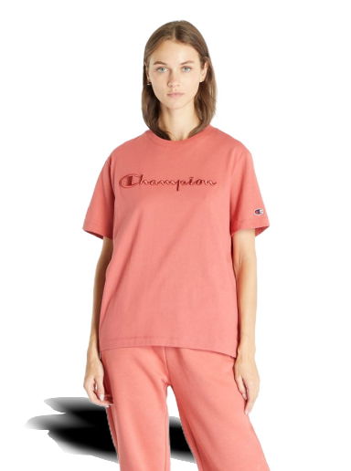 Тениска Champion Crewneck T-Shirt Dark Pink Розово | 116058 CHA RS050