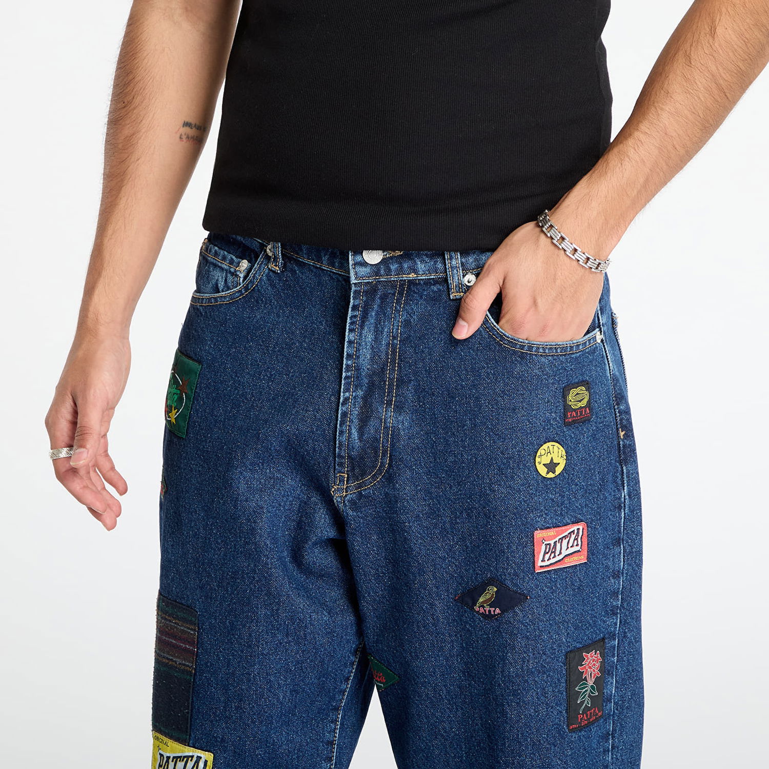 Дънки Patta Whole Lotta Labels Patched Denim Pants Синьо | POC-AW25-4200-386-0006-197, 1