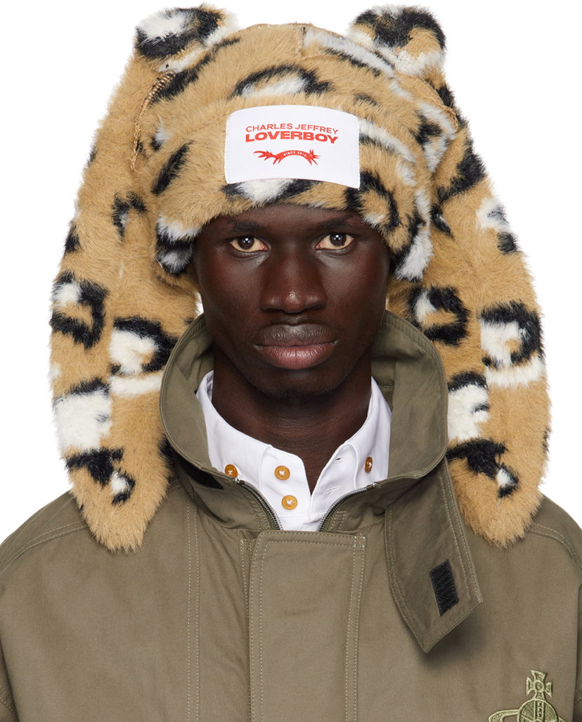 Шапка Charles Jeffrey Loverboy Brown Fluffy Chunky Rabbit Beanie Кафяво | 41130701