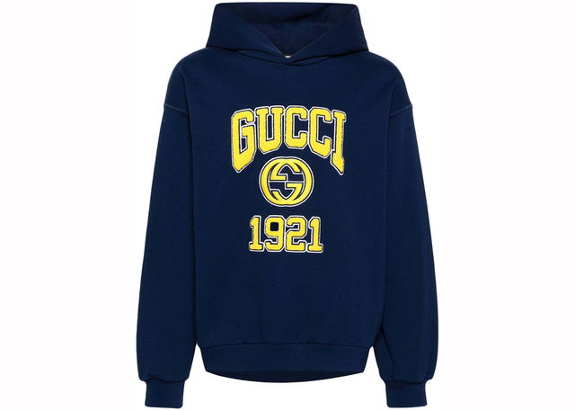 Embroidery Logo Hoodie Navy Blue