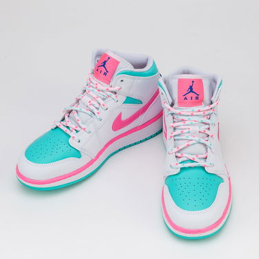 Кецове и обувки Jordan Air Jordan 1 Mid GS "Digital Pink" Бяло | 555112-102, 2