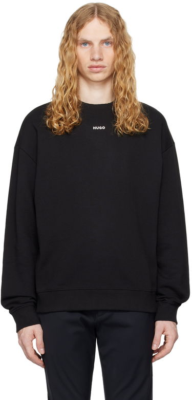 Пуловер BOSS Cotton-Terry Logo Sweater Черно | 50525892, 0