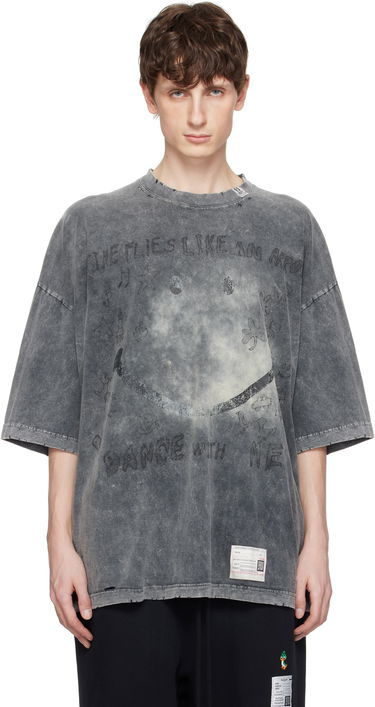 Тениска Maison MIHARA YASUHIRO Maison MIHARA YASUHIRO Bleached Smily Face Print T-Shirt Сиво | A14TS622, 0