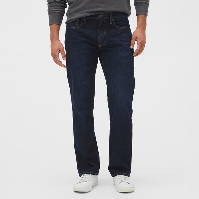 Denim Pants Straight Dark Wash