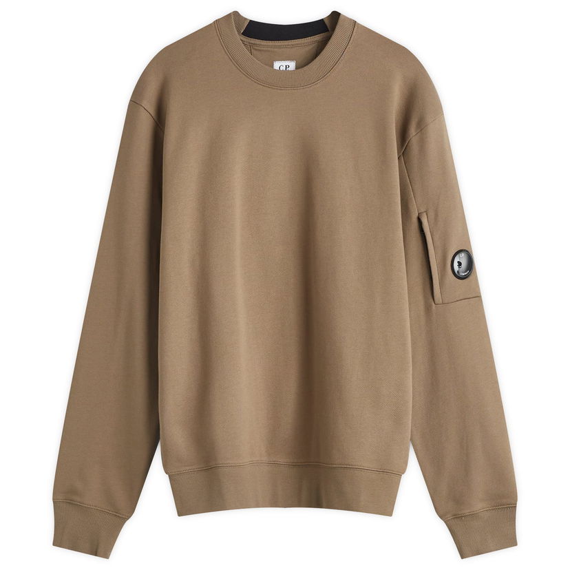 Суитчър C.P. Company Diagonal Raised Lens Crew Sweat Кафяво | CMSS023A-005086W-359