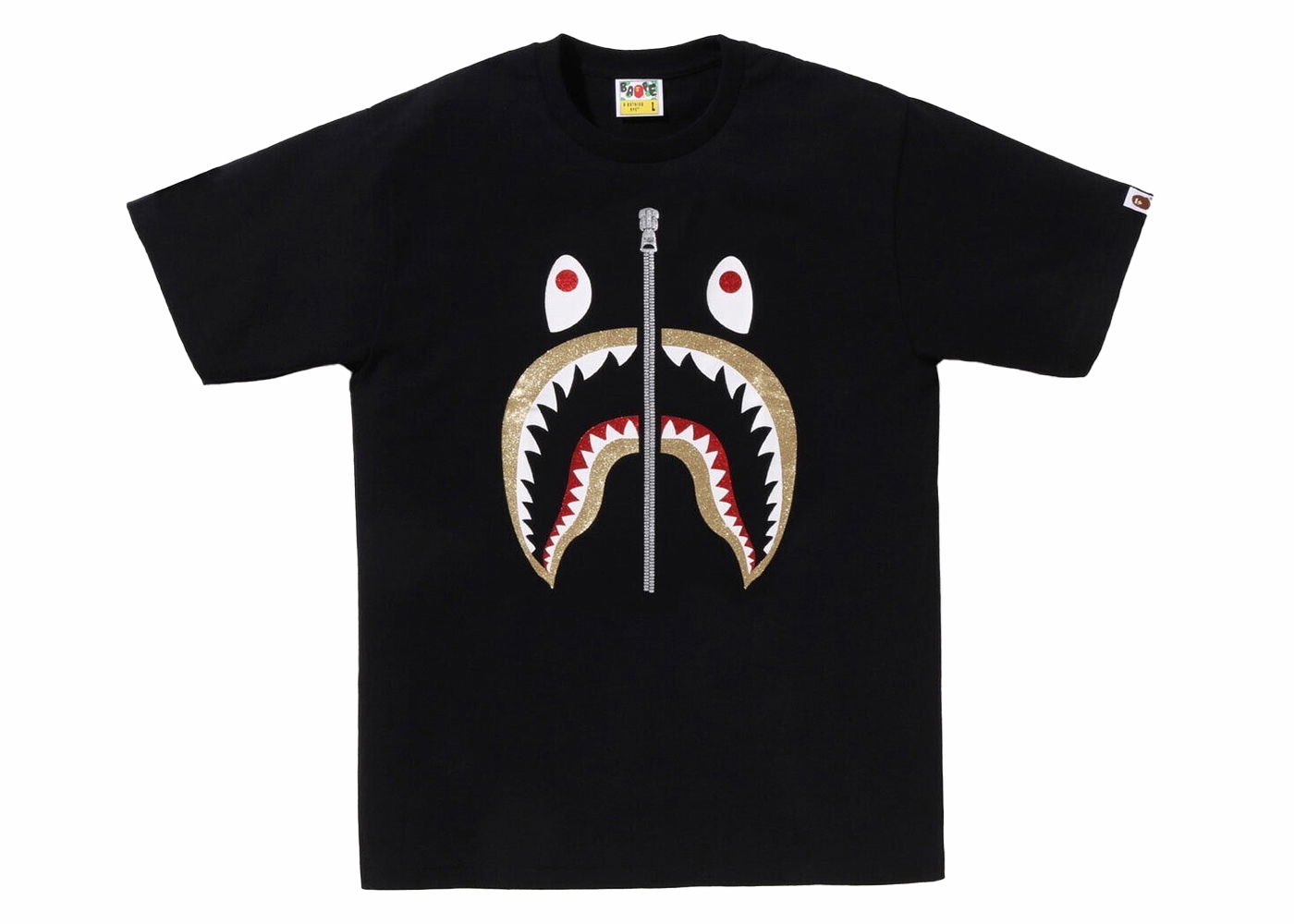 Тениска BAPE BAPE Glitter Shark Tee Black Черно | 1J80-110-035, 0