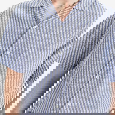 Риза Portuguese Flannel Jacquard Stripe Chambray Vacation Shirt Синьо | SS25-045-BLU, 5