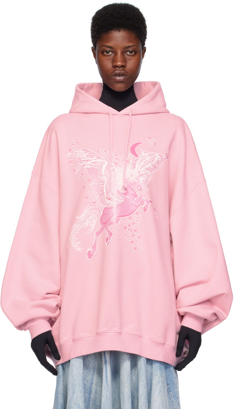 Суитчър VETEMENTS Flying Unicorn Hoodie Розово | UE64HD755PP