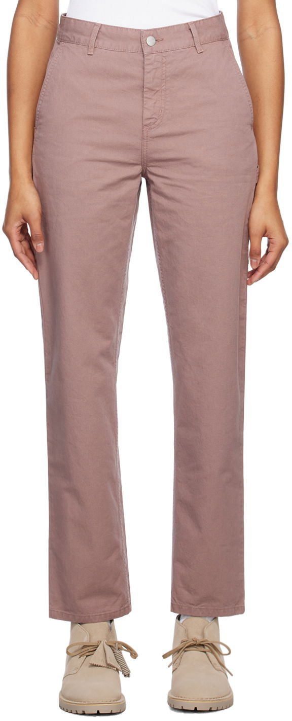 Панталони Carhartt WIP Pierce Cotton Straight Leg Pants Лилаво | I026588, 0