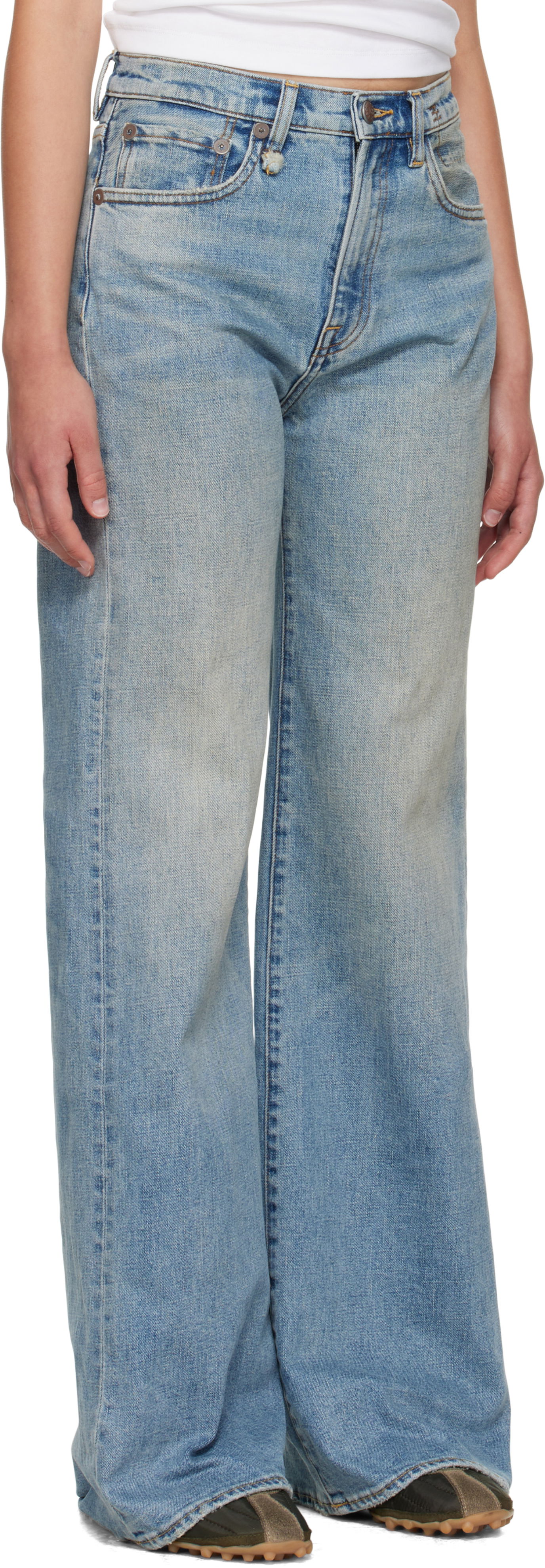 Дънки R13 R13 Straight Leg Jeans Синьо | R13WD188-D247A, 1