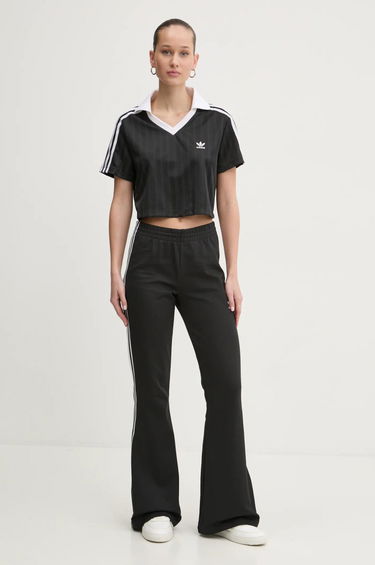 Съкратен топ adidas Originals Cropped Collared T-Shirt Черно | JD2606, 1