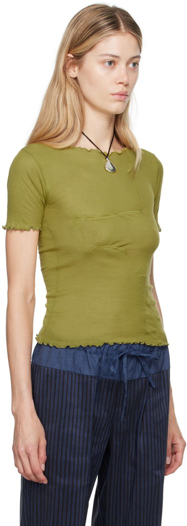 Тениска Baserange Baserange Gerrymandered Lettuce Edge T-Shirt Зелено | TOGE-CG-AU24, 1