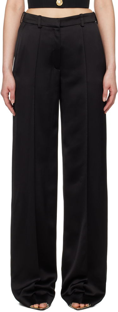 Панталони Balmain Balmain Satin Straight-Leg Trousers Черно | EF0PO160VB01, 0