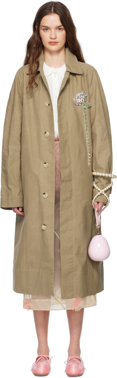 Тренчкот Simone Rocha Simone Rocha Embellished Carnation Car Coat Бежово | 2068DB-W 1247, 0
