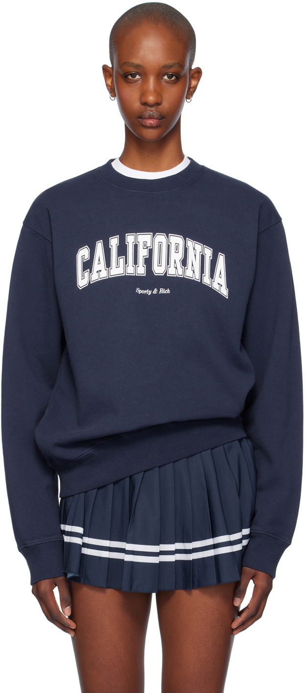 Суитчър Sporty & Rich California Crewneck Sweatshirt Тъмно синьо | ST071516501BL32, 0