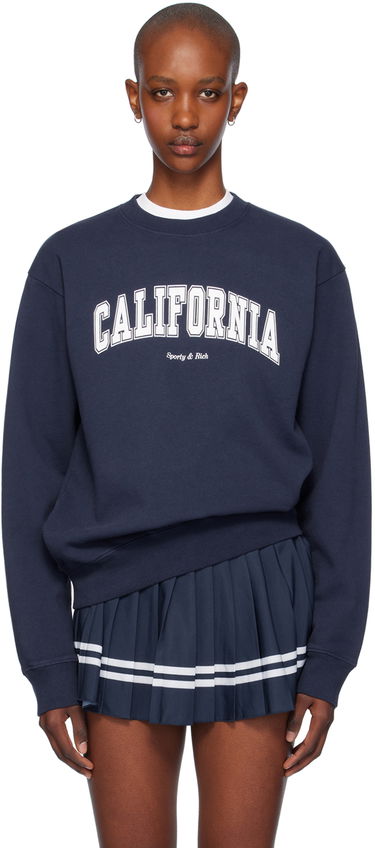 Суитчър Sporty & Rich California Crewneck Sweatshirt Тъмно синьо | ST071516501BL32, 0