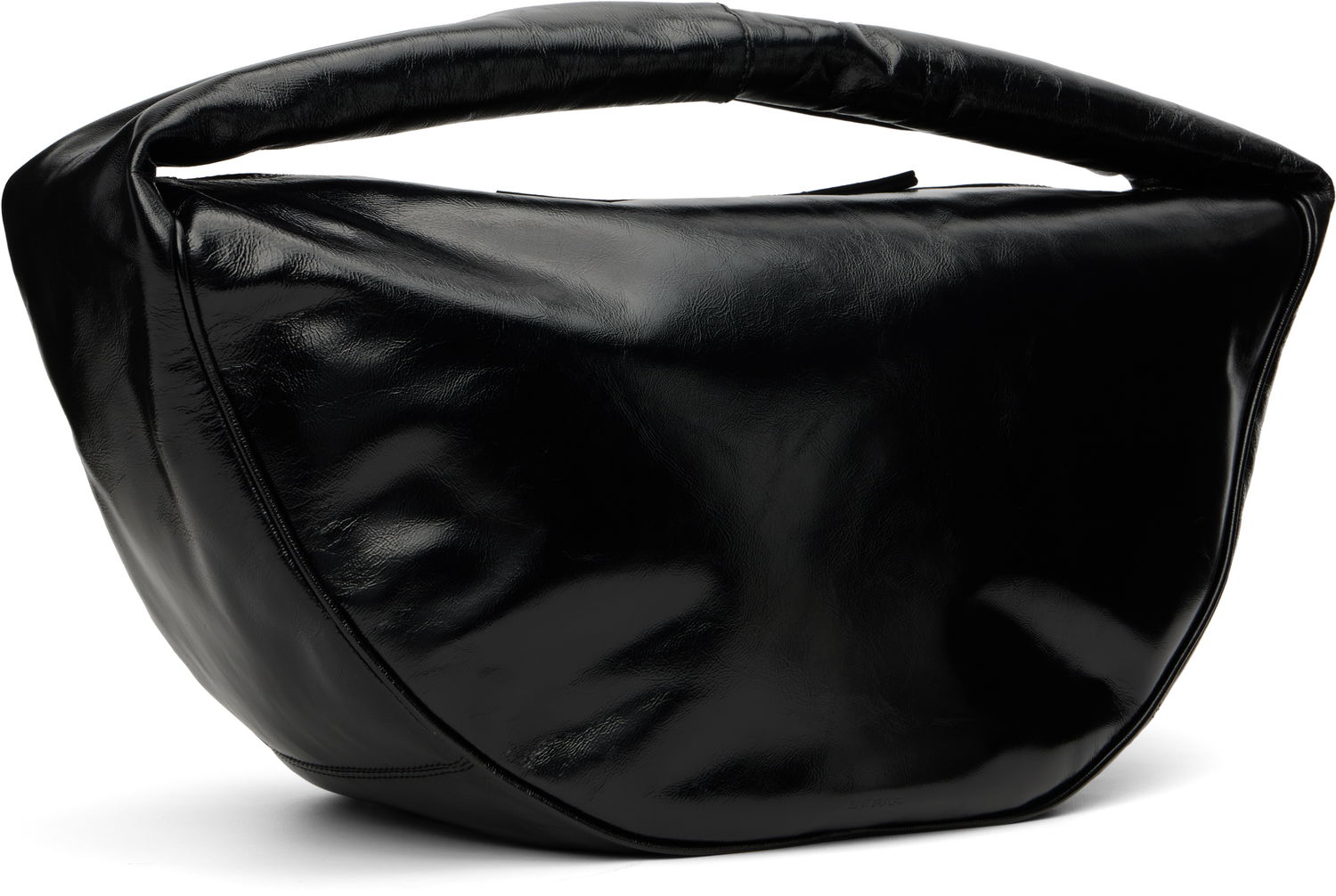Чанта през рамо BY FAR BY FAR Maxi Cush Creased Leather Shoulder Bag Черно | MWBSB022LL002BKPL, 1