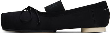 Кецове и обувки Maison Margiela MM6 Maison Margiela Satin Pointe Logo Ballerina Flats Черно | S59WZ0100 P5560, 2