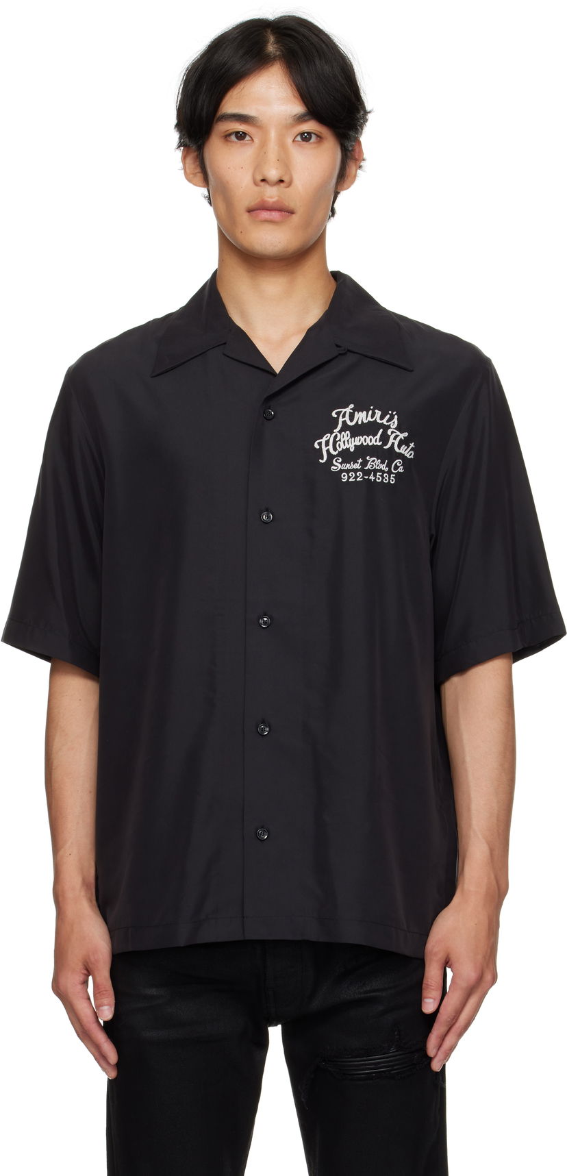 Риза AMIRI AMIRI 'Hollywood Auto' Bowling Shirt Черно | AMSTCA1166
