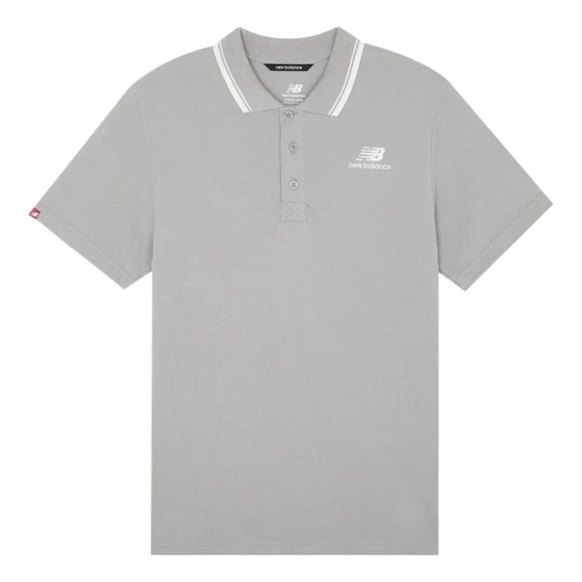 Поло тениска New Balance Short Sleeve Polo Сиво | AMT01983-TAG