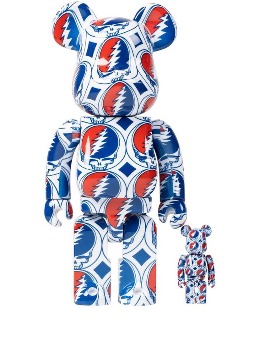 Колекционерско Medicom Toy Grateful Dead Steal Your Face Be@rbrick "100% and 400%" - White Тъмно синьо | MEDI007919435372