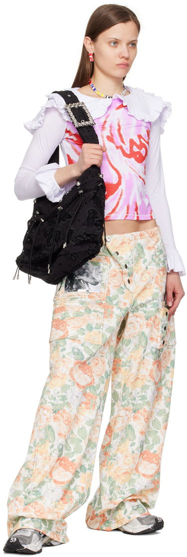 Карго панталони Chopova Lowena Miller Floral Print Wallet Trousers Бяло | W4077, 3